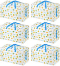 VENO 6 Pack Extra Large Heavy Duty Moving Bags with Wide Opening & Reinforced Handles, Reusable Storage Tote Bags with Strong Zippers for Clothes, College Dorm Essentials & Moving Supplies by Veno
