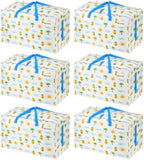 VENO 6 Pack Extra Large Heavy Duty Moving Bags with Wide Opening & Reinforced Handles, Reusable Storage Tote Bags with Strong Zippers for Clothes, College Dorm Essentials & Moving Supplies by Veno