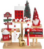 Christmas Decorations for Home Office 8 PCS Tiered Tray Decor Set by SYNCVIBE