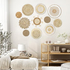 Set of 11 Boho Wall Basket Decor Wicker Woven Wall Basket Decoration - Image 2