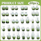 Glass Bud Vases in Bulk Small Mini Dark Green Vase for Flowers 40pc - Image 2