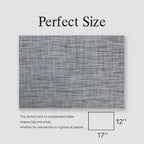 Placemats Set of 12 - Easy Clean Woven Vinyl Placemats for Dining Table, Indoor/Outdoor Place Mats, Washable PVC Table Mats（Dark Gray） - Image 6