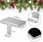 Silver Christmas Stocking Holders Set of 4 – Weighted Metal Mantle Hooks with Non-Slip Pads, Decorative Stocking Hangers for Mantel, Staircase, Dresser & TV Stand - Image 2