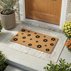 THEODORE MAGNUS Door Mat - Welcome Mat for Front Door with Non-Slip Backing - Durable Spring & Summer Doormat - Perfect for Outside Entrance Matt - Outdoor/Indoor - Ebonflower - 17" x 30" - Image 2