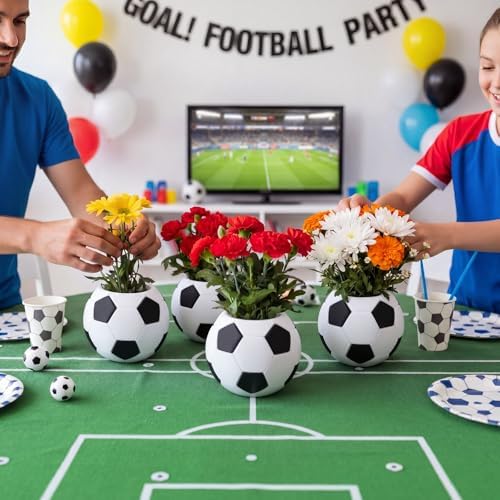 LemonRoad 6 Pcs Flower Pot, Soccer, 7.09 x 7.09 x 5.71 Inches, 4 - Image 2