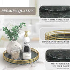 AMH 10-Inch Green Marble Lazy Susan with Gold Frame - Image 6