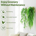 Daifunli 12 Pcs Artificial Hanging Plants Fake Hanging Ferns Plastic Fake Plant for Wall Room Garden Garland Indoor Outdoor Decor No Basket (Ivy,Boston Ferns) - Image 2