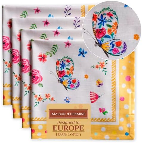Maison d' Hermine Cloth Napkins Set of 4 Reusable 100% Cotton (20" x 20") by MaisondHermine