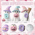 3 Pcs Pastel Halloween Ghost Figurines 4" Resin Halloween Decor - Image 3