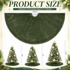 Viorawhite Moss Green Christmas Tree Skirt, 48 Inch Faux Fur Tree Skirts - Image 2