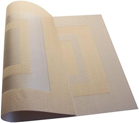 PIGCHCY Placemats Set of 12 Washable Durable Place Mats Vinyl Heat Resistant Non-Slip Table Mats Indoor Outdoor (18 x 12 inches, Champagne) - Image 4