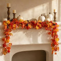 6FT Artificial Maple Leaf Garland, Fake Autumn Fall Vine Garland with Realistic Maple Leaves, Thanksgiving Halloween Harvest Fall Decor for Indoor Outdoor Porch Mantle Fireplace Table Home Decoration by Bekecidi