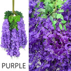 48pcs Artificial Wisteria Flowers 3.6 Feet/Piece Purple Dense Artificial Fake Wisteria Vine Ratta Hanging Garland Silk Flowers String Home Party Wedding Decor（Purple-Dense） - Image 4