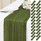 24 Pack Olive Green 10Ft Cheesecloth Table Runner by Unknown
