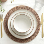 13.8" Set of 6 Brown Seagrass Woven Round Placemats by DaiVuCrafts - Image 4