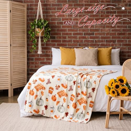 4 Pack Fall Throw Blankets Bulk 50 x 60 Autumn Flannel Blanket - Image 6