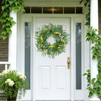 Artificial Green Eucalyptus Wreath for Front Door: 24 Inch Summer Wreaths for Indoor and Outdoor Decor, Large Boxwood Wreath for All Seasons, Spring Greenery Wreaths for Indoor/Outdoor Decorations - Image 4