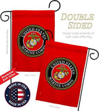 US Military Marine Corps Garden Flag - Set with Stand Armed Forces USMC Semper Fi United State American Veteran Retire Official - House Banner Small Yard Gift Double-Sided Made In USA 13 X 18.5 - Image 3