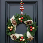 2-Pack Metal Candy Cane Christmas Wreath Hangers for Front Door - Image 2