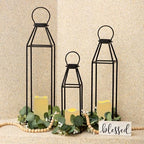 Perfnique Set of 3 Black Metal Lanterns w/ Waterproof Flickering Flameless Candle & Remote Timer, Modern Farmhouse Lanterns Decorative for Outdoor, Front Porch, Indoor, Patio, Garden, Fireplace - Image 2