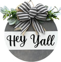 Wood front door sign Wood sign Home decor Welcome sign Sign for front door House warming gift Wedding gift (Hey Y'all Gray and White, 30" Width) by Unknown