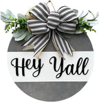 Wood front door sign Wood sign Home decor Welcome sign Sign for front door House warming gift Wedding gift (Hey Y'all Gray and White, 30" Width) by Unknown