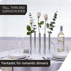 PELEG DESIGN Magnetic Bud Vase Set (Silver) - Unique Home Decor Gift & Modern Table Centerpiece - 5 Aluminum Single Stem Vases - 9.4" Tall Gravity Defying Decor - Image 2
