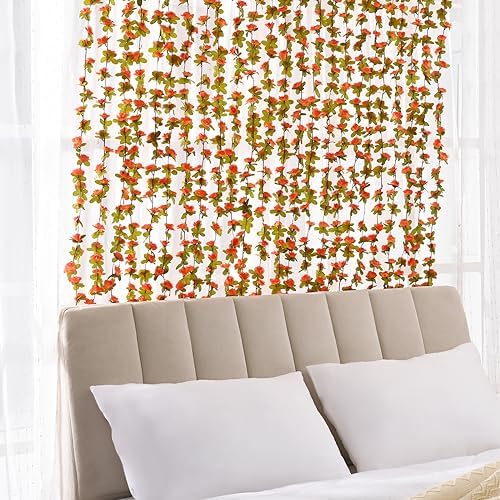 BLEUM CADE 12Pcs 16.4Ft Fake Flower Garland Artificial Rose Vines - Image 3