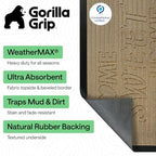 GORILLA GRIP WeatherMAX Door Mat, Indoor Outdoor, 29x17, Home Sweet Home - Image 2