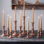 Mumufy 10 Pcs Matte Candlestick Holders, Metal Wedding Taper Candle Holders Vintage Candles Stand Set, Candle Stick Decor for Mantel Table Centerpiece Wedding Dining Table Decor Mantelpiece (Bronze) by Mumufy