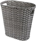 GRANNY SAYS Wicker Bathroom Trash Can, Wicker Waste Basket, Dark Gray by GRANNYSAYS