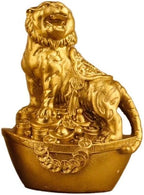 Brass Tiger Statues Chinese Feng Shui Zodiac Statue Small Lucky Figurine Animal Sculpture Ornament for Home Office Decor (Tiger) by Unknown