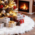 Christmas Tree Skirt 60 Inch White - Fluffy Faux Fur Christmas Tree Mat & Decoration for Indoor Outdoor Use by Unknown