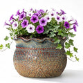 Ceramic Planter, 12 Inch Pots for Plants, Yellowish Brown by Fivepot
