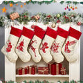 Roycraft Velvet Christmas Stockings 6 Pack Large 20 Inches Embroidery Pattern for Family Decorations Hanging Ornament for Xmas Party Decor-18 inches by Roycraft