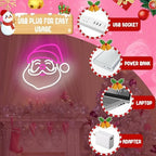 Christmas Neon Sign Pink Santa Neon Sign for Wall Decor Pink Christmas Decor Santa Claus Led Sign Xmas Neon Light Up Signs for Window Bedroom Holiday Door Party Home Winter Decoration Gift - Image 4