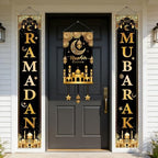 3 IN 1 LED Eid Mubarak Ramadan Banner Decorations, Light Up Mosque Lattern Islamic Mubarak Ramadan Party Favor Supplies Decorations for Outdoor Indoor (Multicolor) - Image 2