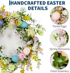 18 in Easter Door Wreath with Egg Accents and 2 Artificial Bouquets - Image 4