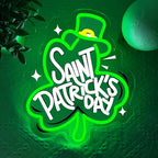 St Patrick's Day Neon Sign, Lucky Clover Happy St Patrick's Day Led Neon Light Signs for Wall Decor Party Favor Green Lucky Leaf Sign for Arbor Day Store Decorations Gift Dimmable USB Powered - Image 7