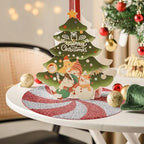 15" Silver Red Rhinestone Round Christmas Placemats Set of 4 - Image 6