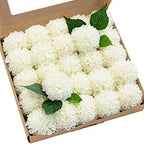 Ling's moment Whte Ivory Artificial Dahlias, Wedding Flowers, 25 pcs by LingsMoment