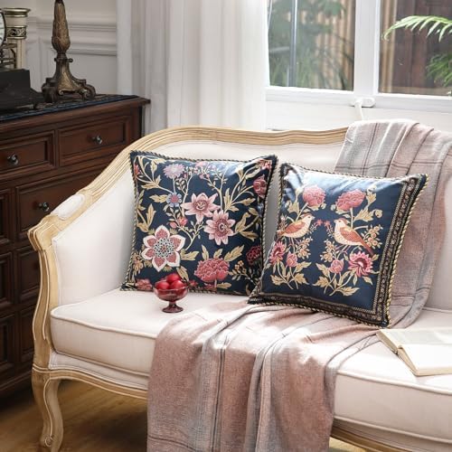 patdrea Designer Velvet Throw Pillow Cover,Set of 2,18"x18"-OldgardenA - Image 7