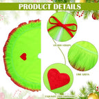 Soulchen 60 Inch Lime Green Christmas Tree Skirt Felt Tree Collar - Image 3