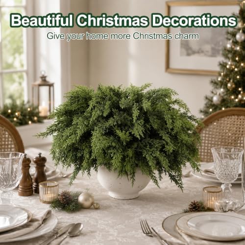 12Pcs 18" Norfolk Pine Stems, Christmas Cedar Branches for Decoration - Image 6