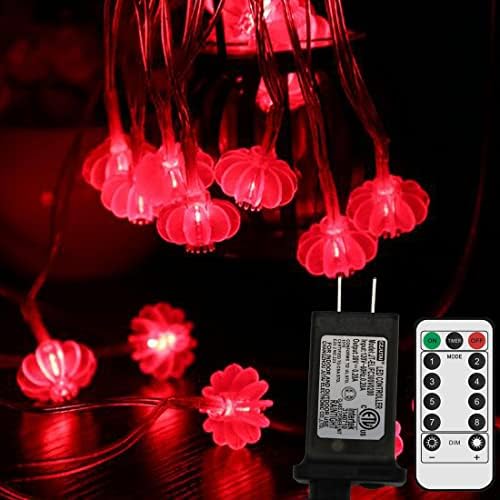 Remote Plug in Lantern String Lights,33ft/10m100 LED Red Lanterns String Lights 8 Modes Fairy Lights for Wedding, Chinese New Year,Spring Festival,Party Decoration,Christmas by Dreamworth