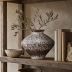 Wabi Sabi Rusty Vintage Vase, 11.4" Tall Wabi Sabi Decor Rustic Farmhouse Pottery Vase for Centerpiece, Textured Pottery Flower Vases for Home Decorative, Table, Living Room (Rusty White, Large) - Image 4