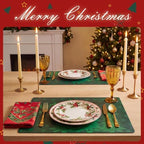 MOSAYT Christmas Vinyl Placemats Set of 8, 12 X 17 Inch, Green - Image 6