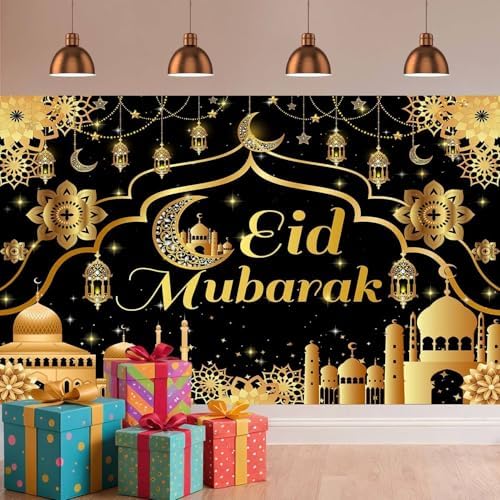 20x10ft Ramadan & Eid Mubarak Backdrop, Muslim Ramadan Decorations Banner, Home Muslim Eid Festival Party Supplies, Photo Booth Background - Image 7