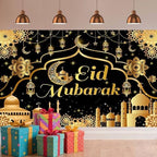 10x8ft Ramadan & Eid Mubarak Backdrop, Muslim Ramadan Decorations Banner, Home Muslim Eid Festival Party Supplies, Photo Booth Background - Image 7