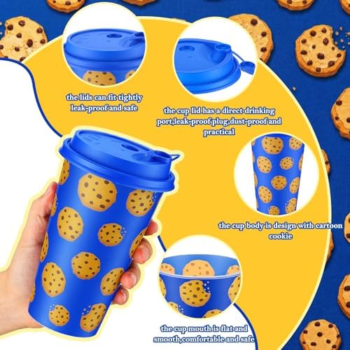 24 Set Monster Party Supplies 16oz Cartoon Blue Monster Themed - Image 3